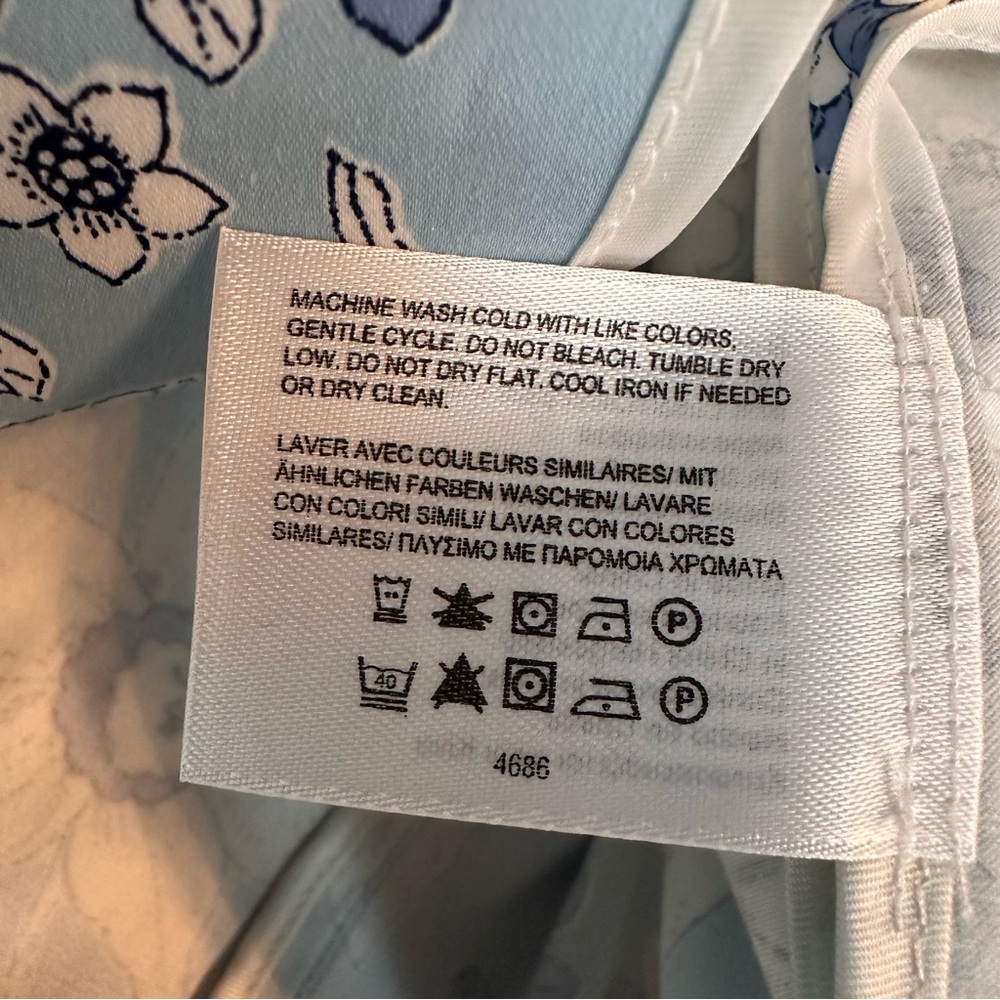 Brooks Brothers Blue and White Stretch Cotton Seersucker Floral Midi Dress, 4 - Picture 11 of 14